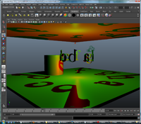 Maya viewport with shadows